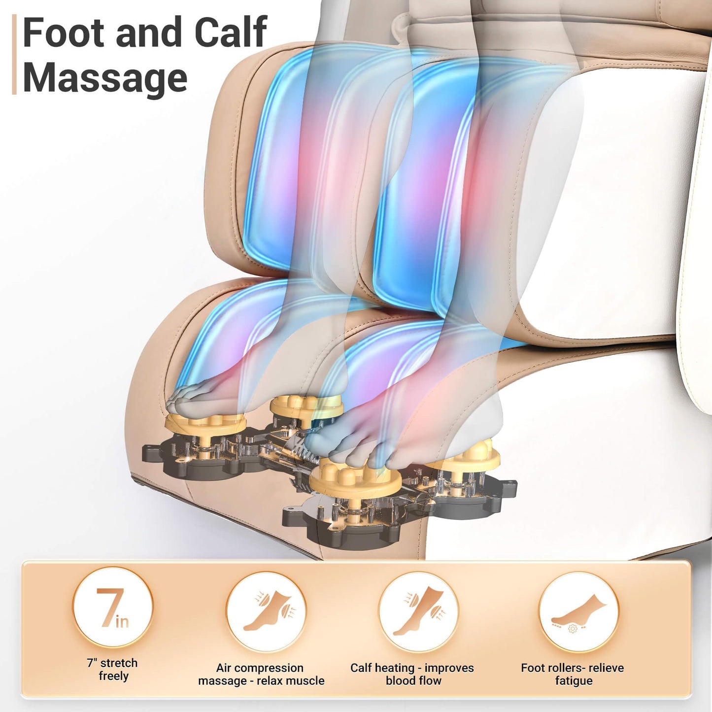 Mazzup Massage Chair Full Body with Heat, Full Body Zero Gravity Shiatsu Massage Chair, Kneading Recliner w/ 20 Auto Modes, Foot Massage, Bluetooth, USB Charging Port, Touch Screen Controller