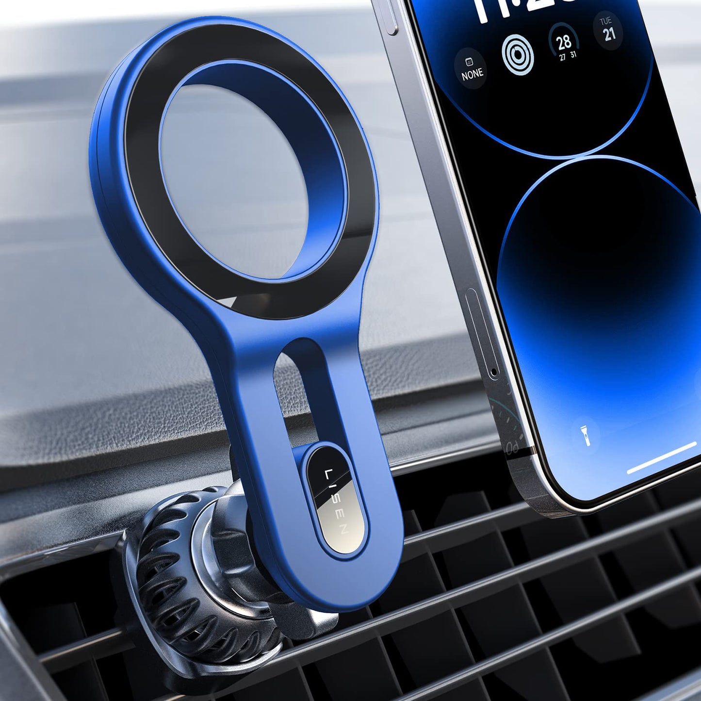 LISEN for iPhone 16 MagSafe Car Mount, [Quick Install] Magnetic Car Phone Holder Vent, Jeep Truck Accessories Gifts for Men Women Him Her, Fit for iPhone 16 Pro/Pro Max 15 14 13 12 Samsung Edge S25