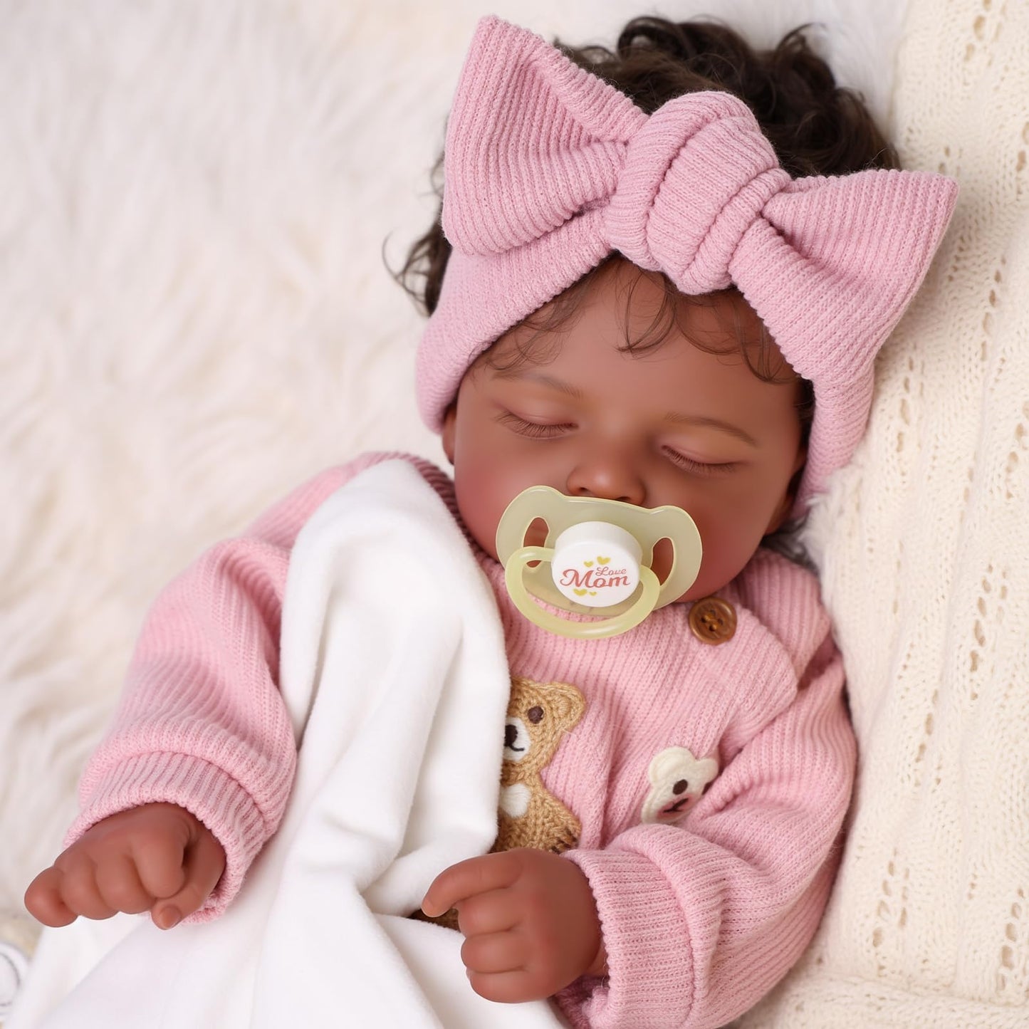 BABESIDE Reborn Baby Dolls Black Girl - 20 Inch Soft Body Realistic Baby Doll Handmade Real Life Baby Dolls with Clothes and Toy Gift for Kids Age 3+