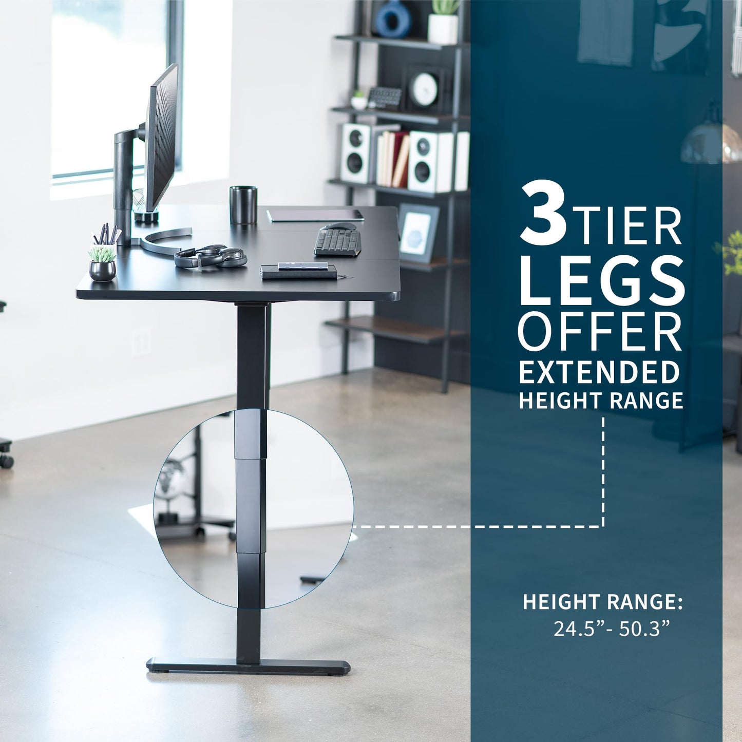 VIVO Electric 71 x 36 in Dual Motor Sit Stand Desk, Memory Height Adjustment, 2B Series, Black Top Black Frame, DESK-KIT-2B7B-36