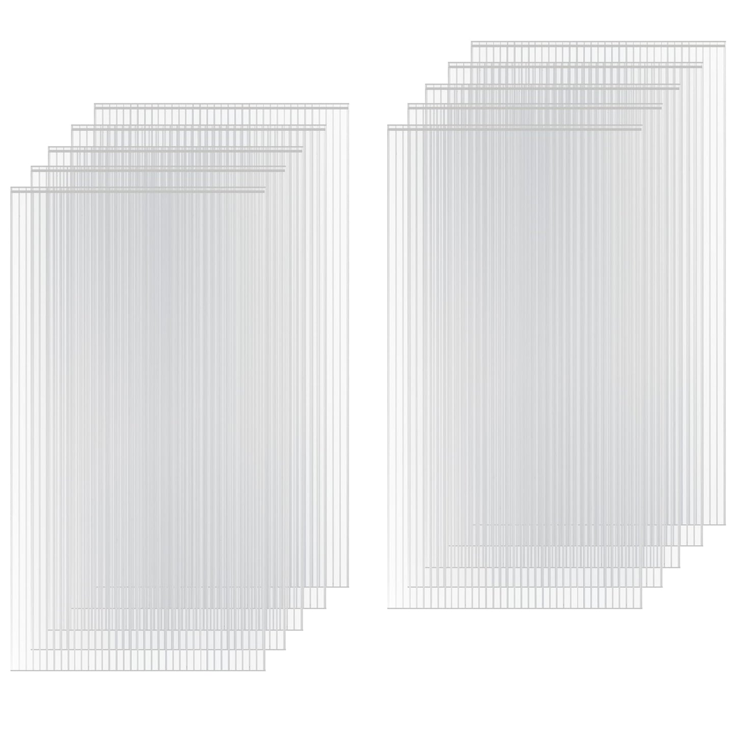 Sinimaka 10 Pack Polycarbonate Greenhouse Panels, 8' x 4' x 0.24'' Twin-Wall Polycarbonate Sheets, All Weather Clear Roof Panels Greenhouse Replacement Panels