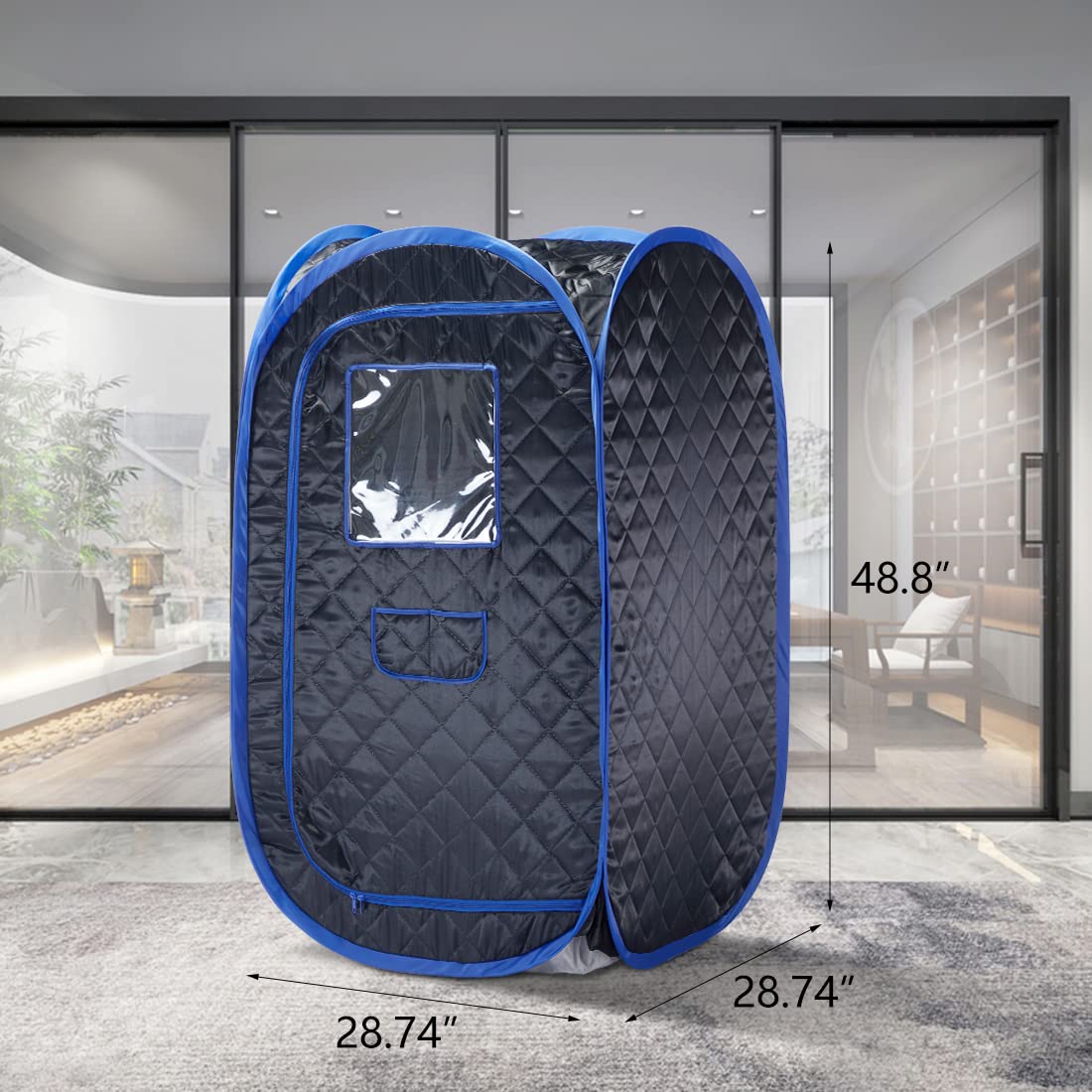 Smartmak Portable Steam Sauna Set, Foldable One Person SPA Tent with 4L Larger Steamer, Chair, Remote Control, Weight Loss&Detox-Black