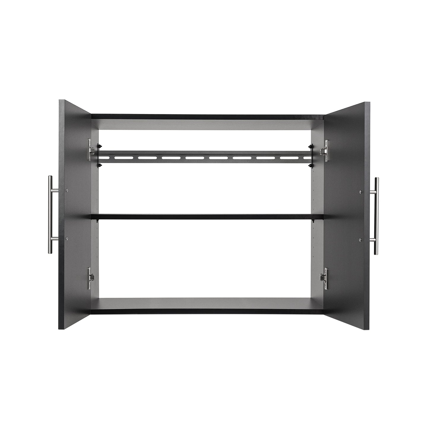 Prepac HangUps 30" Upper Garage Cabinet, Bathroom Cabinet Wall Mount, Ideal for Garage, Kitchen and Laundry Organization 30" W x 24" H x 16" D, Black