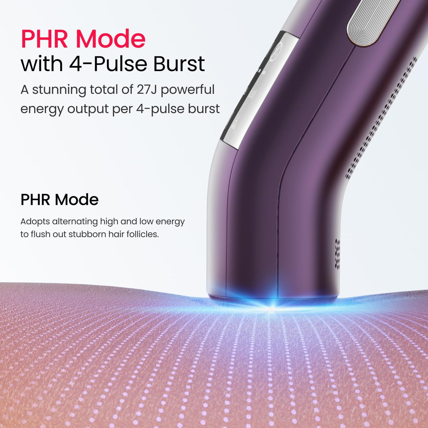 IPL Laser Hair Removal for Women and Men, 27J 4-Pulse Mode for Ingrown & Coarse Hair, Dual Lights 100W, 35°F Ice-Cooling Painless Permanent Hair Removal for Sensitive Skin, Bikini, Face, Body