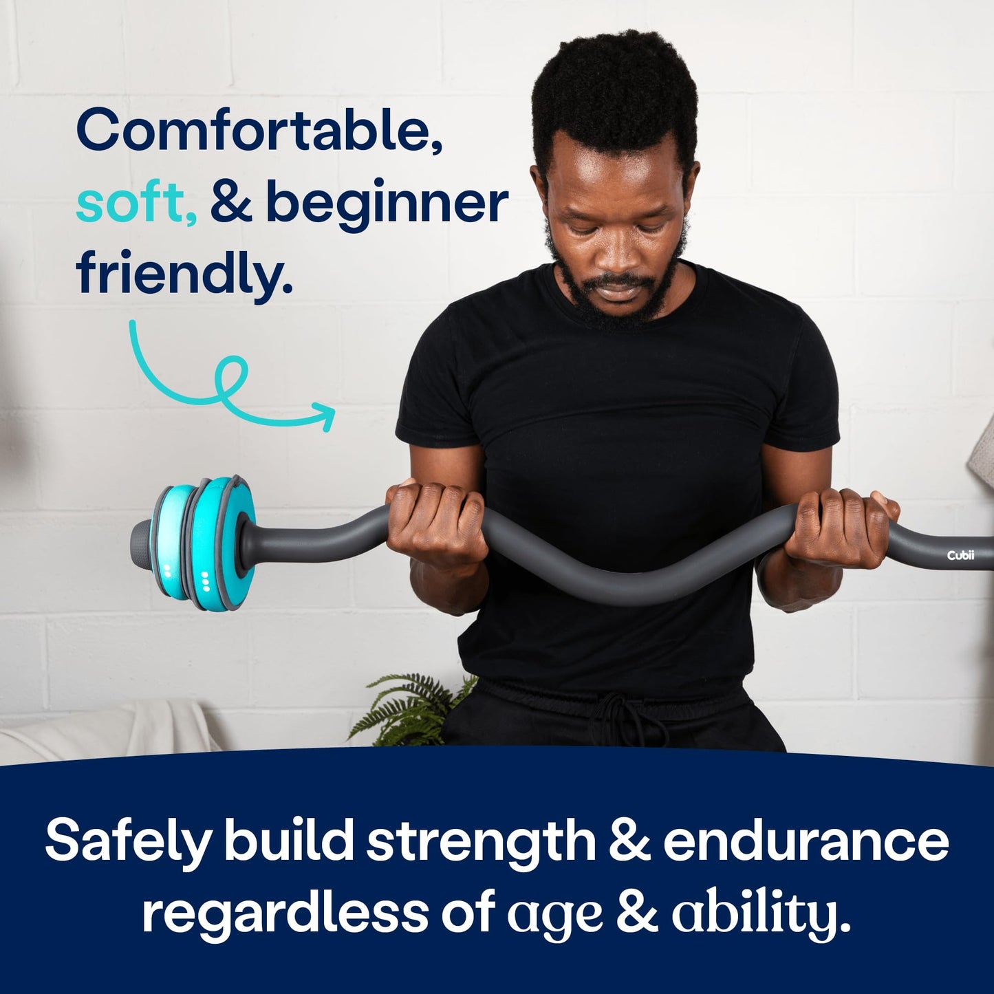 Cubii Build Adjustable Barbell Set Includes 4 Interchangeable SoftRings