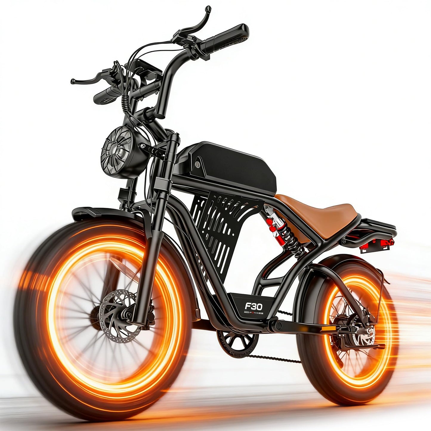 ASKGO Electric Bike for Adults, 2400W Peak Motor, 32MPH & 100 Miles, 48V 20Ah Large Battery, NFC & Password Unlock, 7 Speed Electric Dirt Bike, Dual Suspension & Brakes, 20" Fat Tire Off-Road Ebike