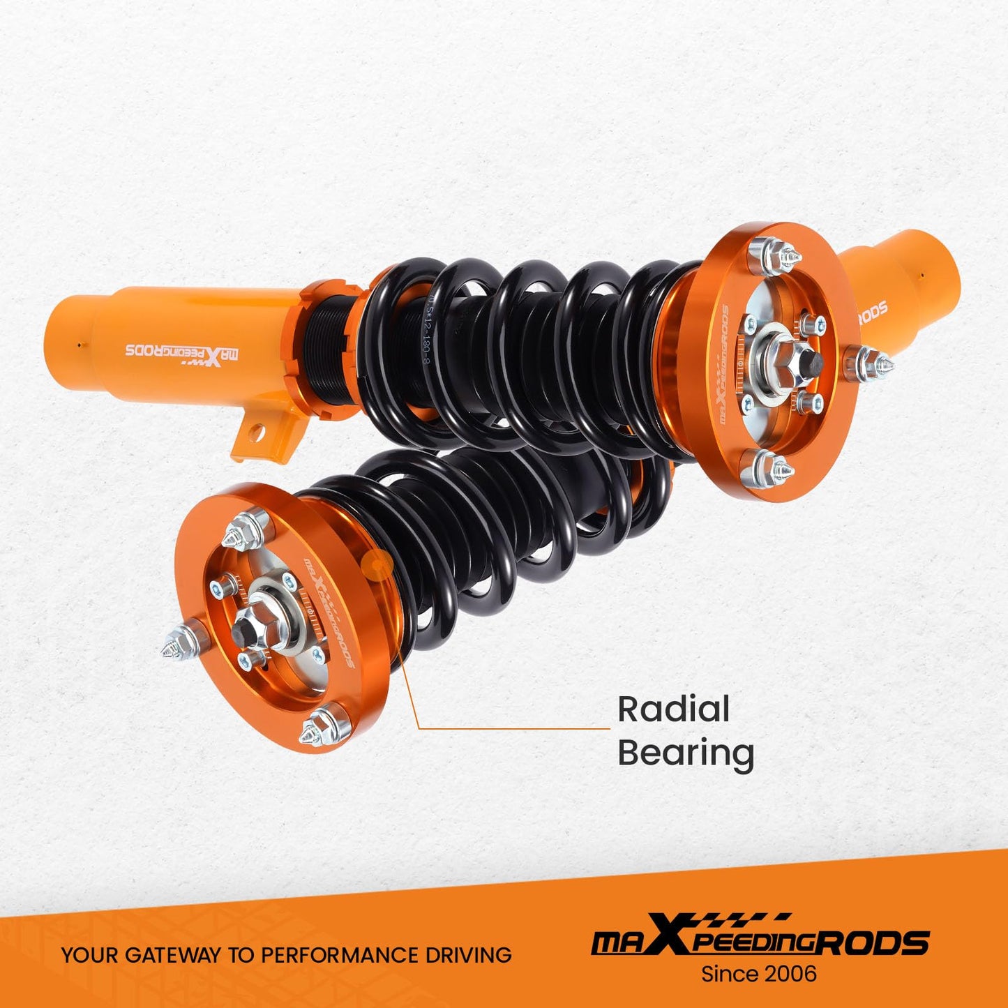 maXpeedingrods Coilovers for BMW 3 Series E90 RWD 2004-2011, for BMW E91 RWD 2004-2012, for E92 RWD 2005-2013, for E93 RWD 2006-2013, Height Adjustable Coilovers Suspension Lowering Kits Gold