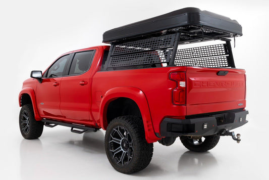Rough Country Full-Height Bed Rack for Chevy Silverado 1500 (2019–2026 & Refresh) 5'8" Short Bed - Modular Aluminum Truck Rack for Cargo Racks, Rooftop Tents, Ladders & Overland Gear