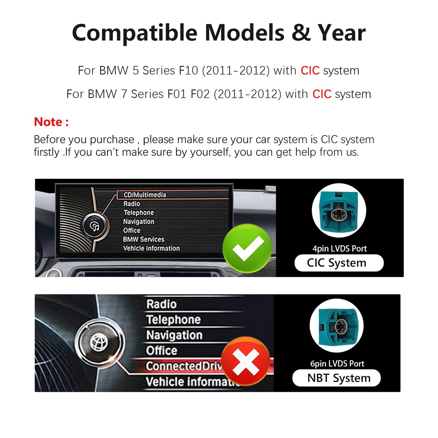 Uckazy 15.8 Inch Android Auto Radio for BMW 5 7 Series F10 F11 F01 CIC 520i 525i 528i 2011-2012,Car Play IPS Touch Screen Upgrade Car Stereo Support Wireless Android Auto