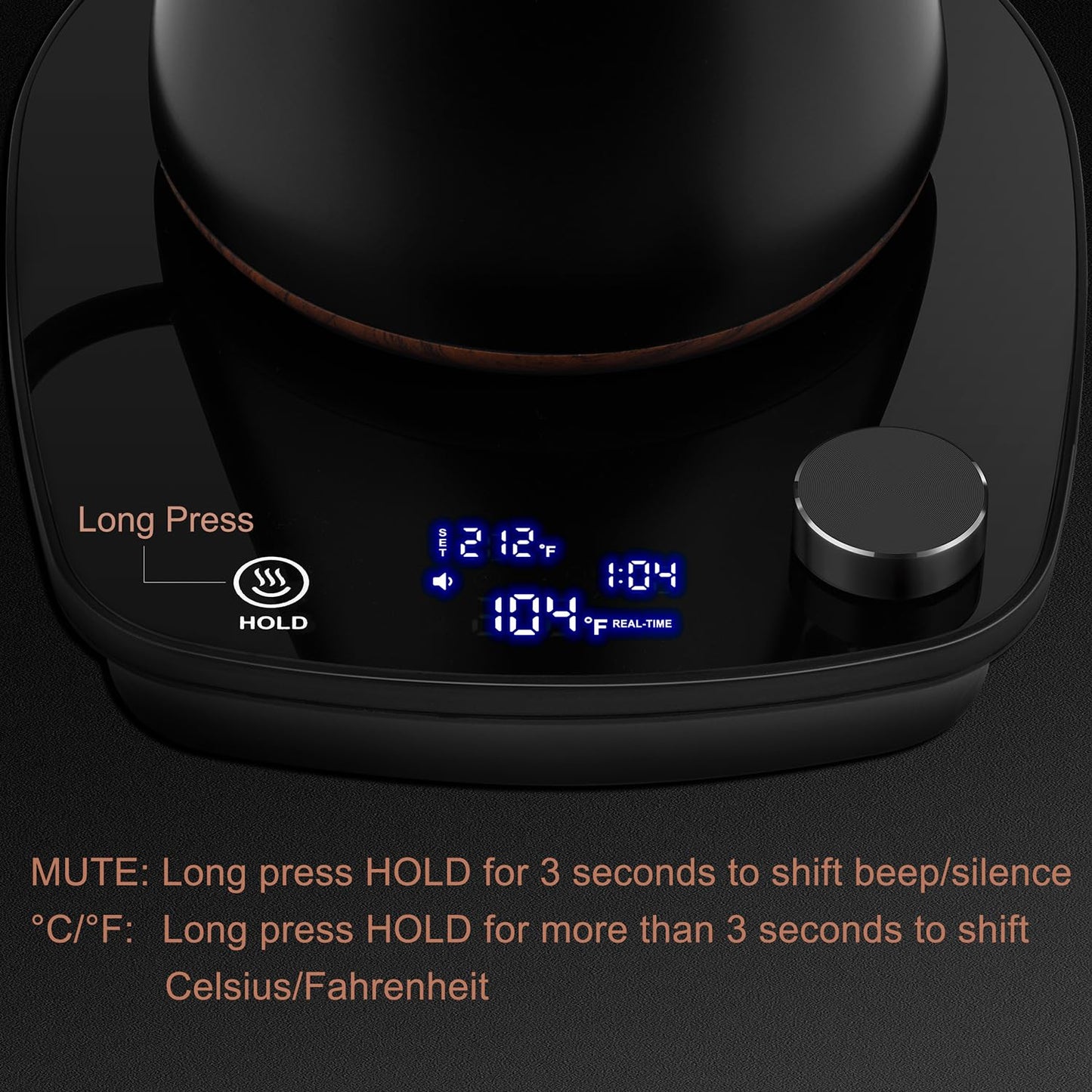 YDDZZM Gooseneck Electric Kettle, Intelligent Temperature Control, Stainless Steel Inner, Quick Heating, for Pour Over Coffee, Brew Tea, Boil Hot Water, 1000W 0.9L Black