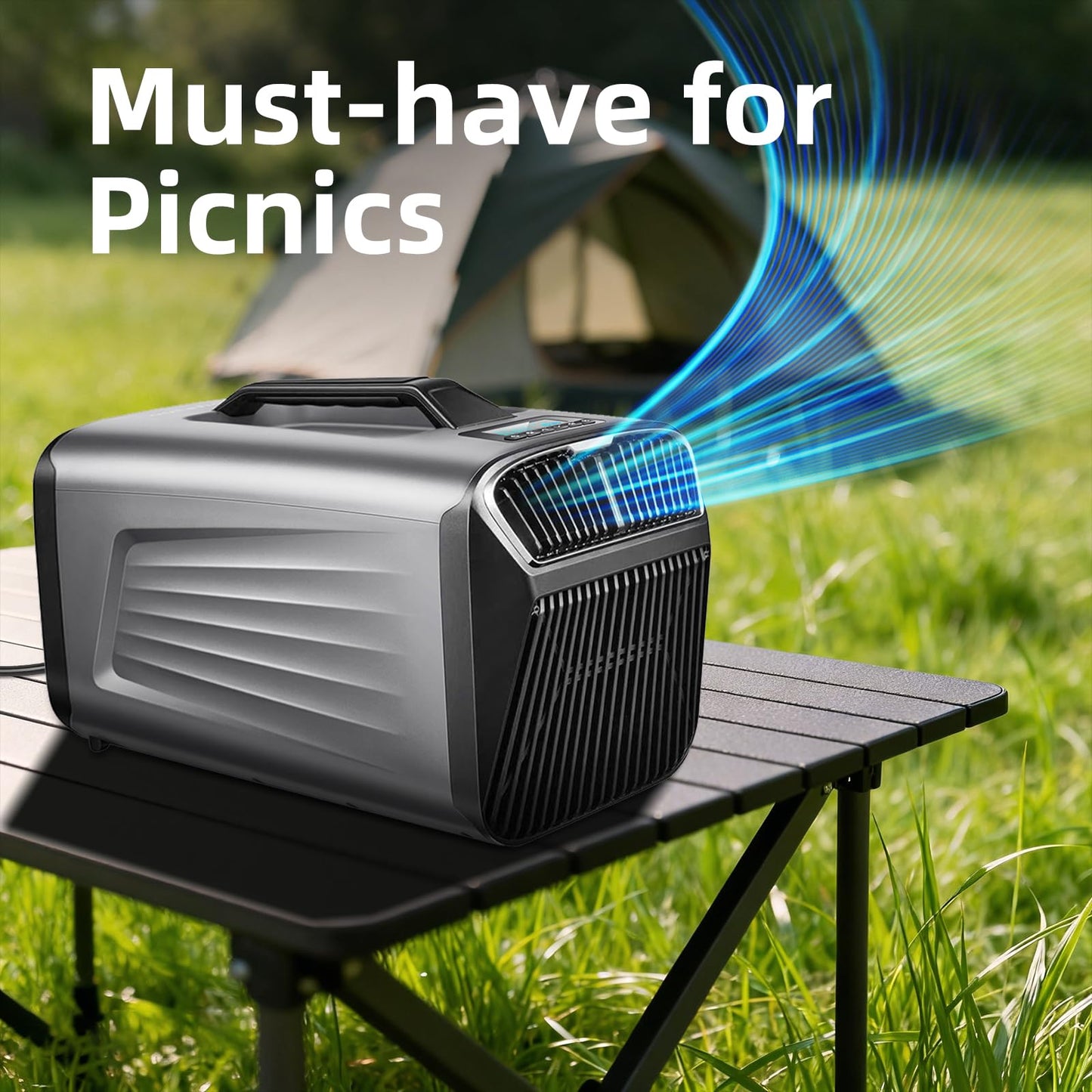 Outohome 5200BTU Portable Camping Air Conditioner For Tent Outdoor and Indoor Use,Suitable For RV,Truck,Van and Car Cooling (Dark Silver)