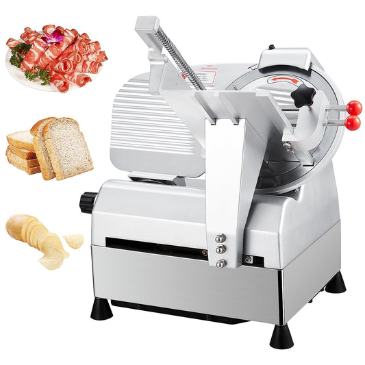 Garvee 12 inch Electric Food Slicer with Premium Electric Meat Slicer, Adjustable Thickness, Stainless Steel Blade, Meat Slicer 800W Power with 0-18mm, Meat Slicer Home and Commercial Use.