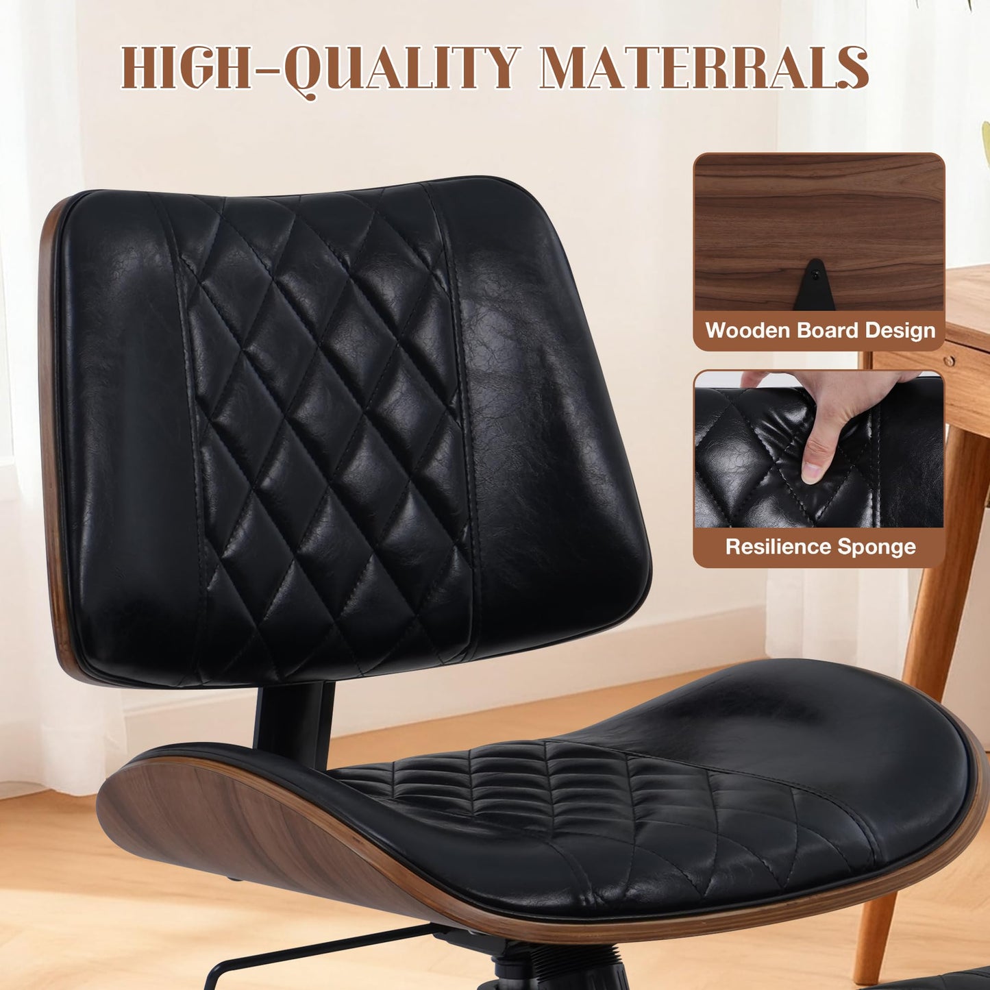Azaeahom Ergonomic Cross Legged Office Chair with Wheels, Height Adjustable & 360°Swivel for Meditation, Desk & Yoga - Wide Criss Cross Design, Kneeling Chair - Black