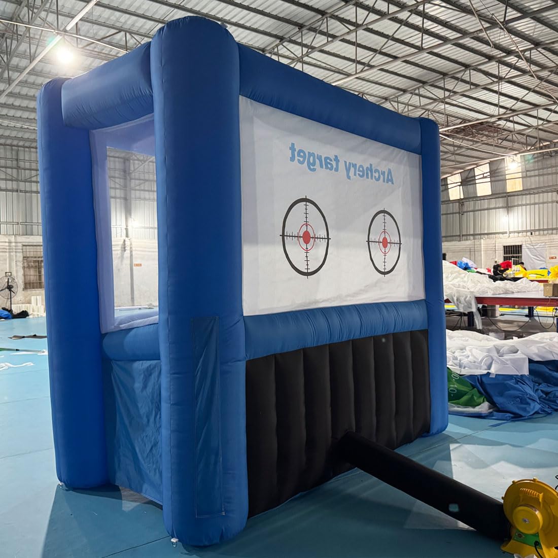 Inflatable Archery Range Floating Ball Shooting Archery Target Interactive Sport Games with 1 Longbow + 6 EVA Arrows+6 Balls, Air Blower, for Parties, Lawn Games, Team Events (Blue)