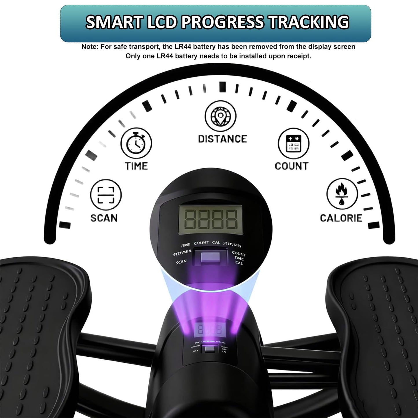WIKONALK Portable Rock Stepper Home Workout Machine-Low-Impact Lateral Steppers,Lateral Rocking Fitness Stepper for Leg Core Glute Training,Abs Compact Side-to-Side Steppers for Gym Home,Unisex