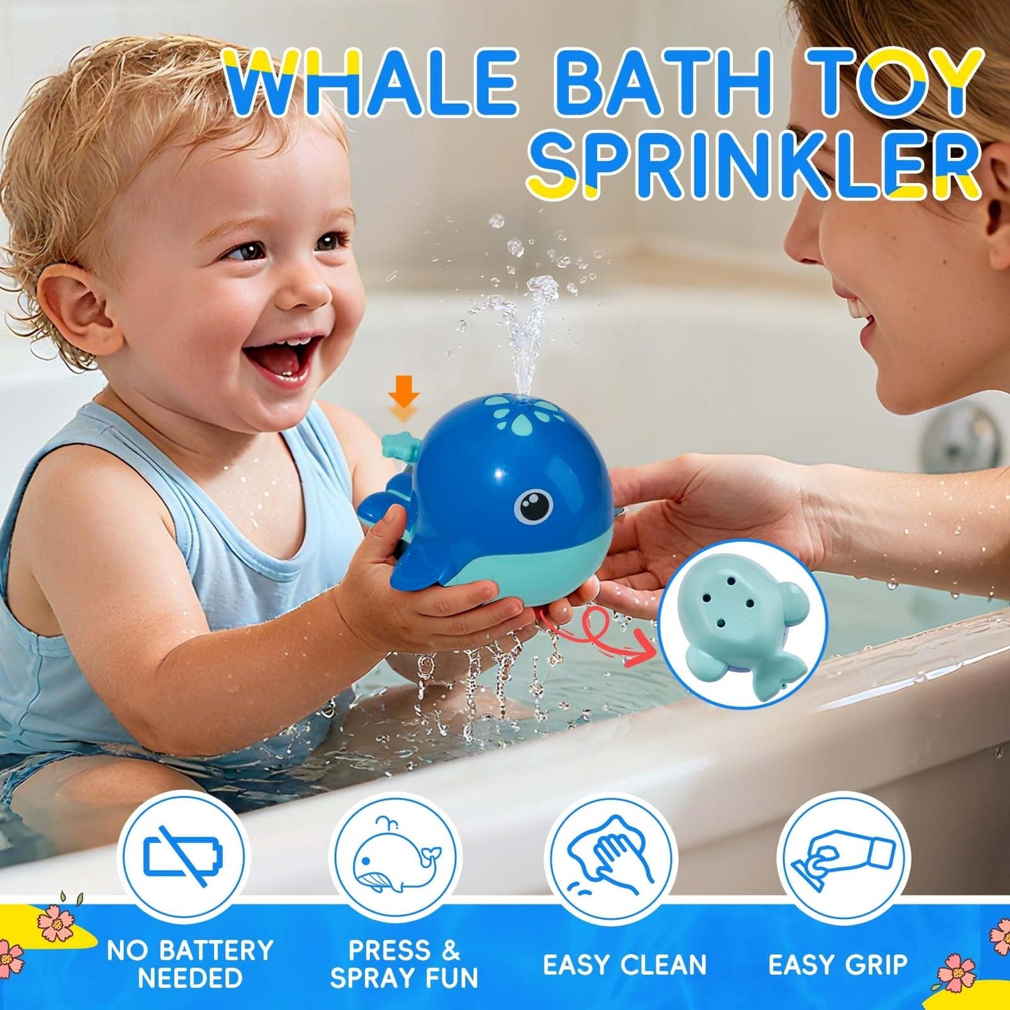 Baby Bath Toys for Kids Ages 1-3, 17PCS Mold-Free Toddler Bath Toys, Colorful Bath Boats & Stacking Cups &Whale Bath Toy, No Hole Floating Tub Toy and Storage Bag, Baby Pool Water Table Toys