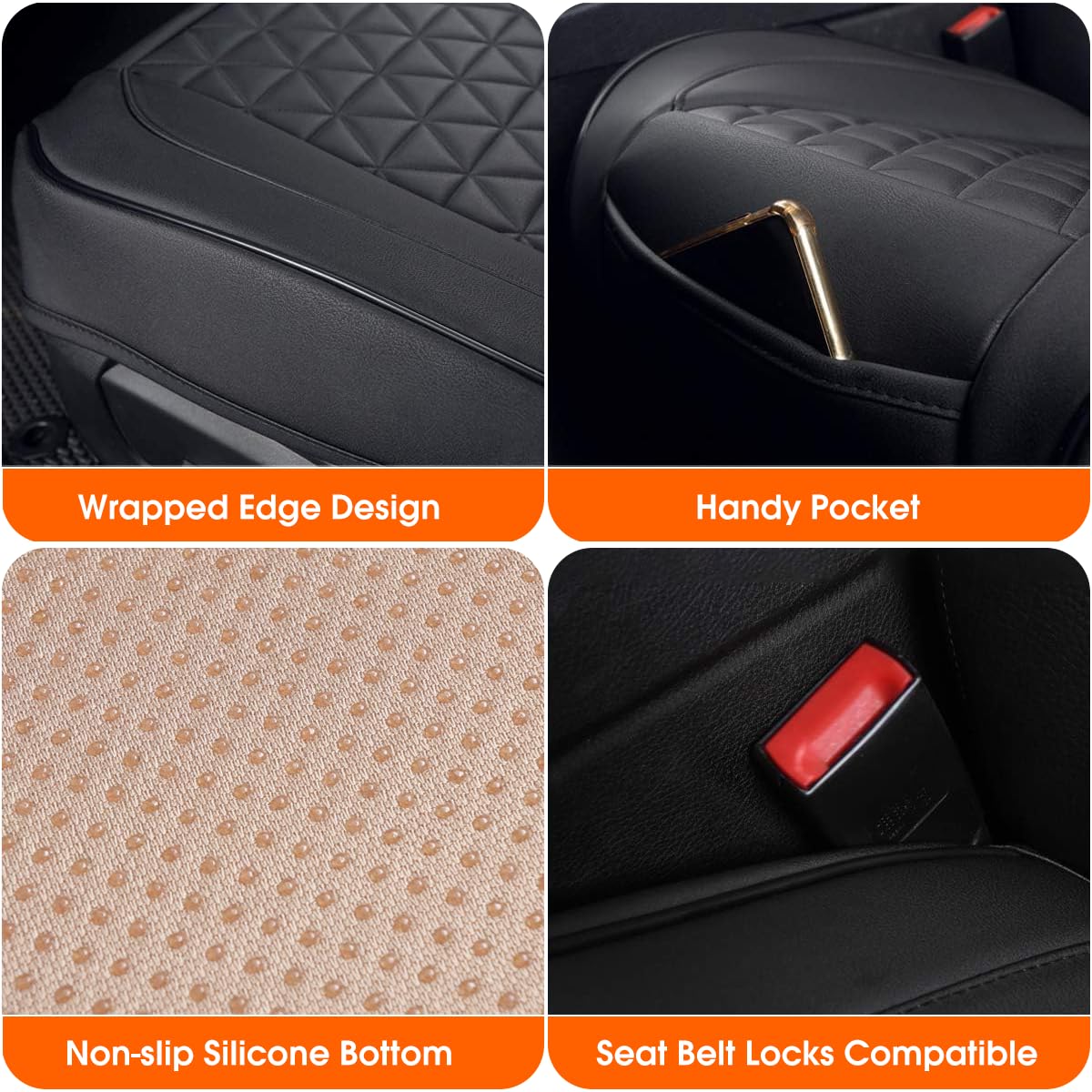 LUSRAIT Universal Seat Cushion, Comfortable Seat Cover with Full Back Support in Winter