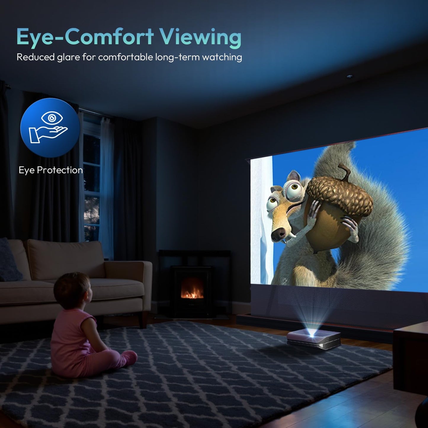 NothingProjector Motorized ALR Screen for Ultra Short Throw Projector, 85% Ambient Light Rejecting, 100 inch, Floor Rising, 4K/8K UHD, Active 3D, Anti Daylight, Electric Retractable Automatic NothPJ