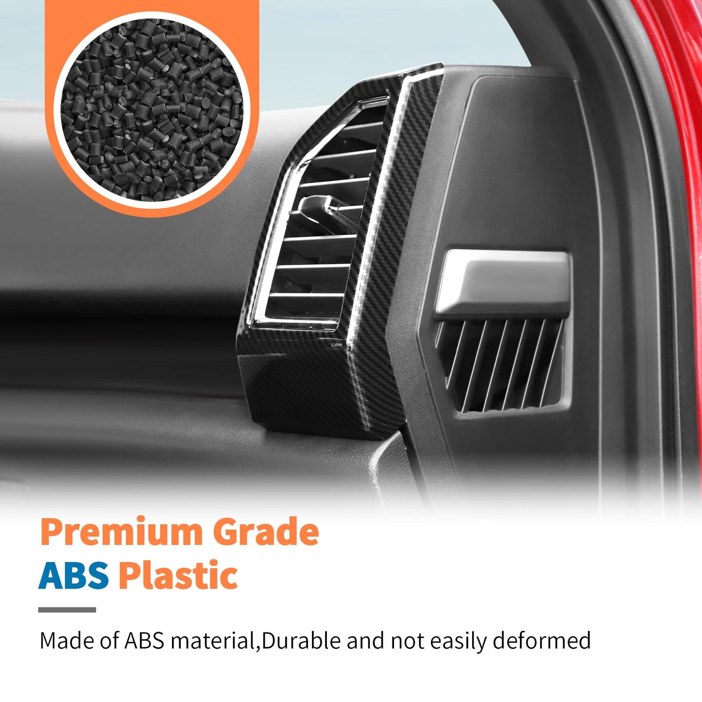 JeCar 12pcs Carbon Fiber Interior Trim Kit for 2015-2020 Ford F150 Interior Accessories