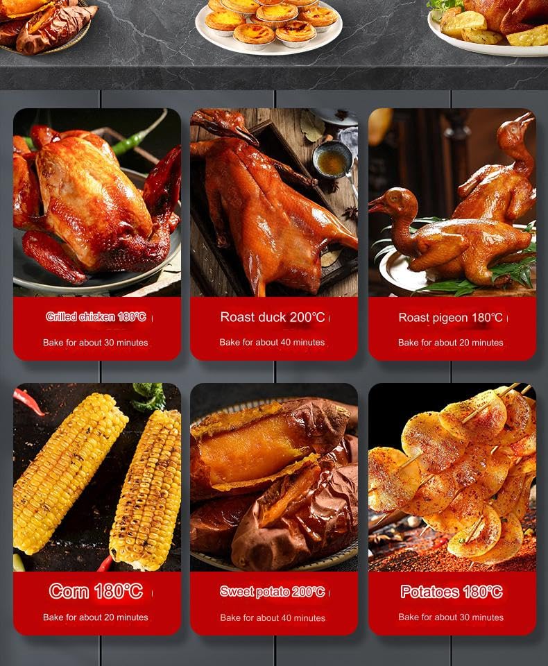 Automatic Commercial Multifunctional Oven, Rotary Vertical Electric Rotisserie,Electric Rotisserie Chicken Roaster Oven Grill Machine,75QT XL Capacity,Roasting 5-10pcs chickens at a time 220V
