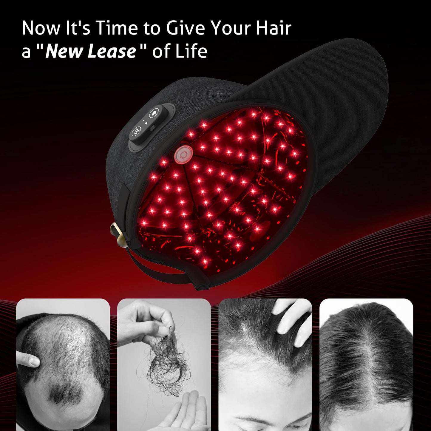 Laser Cap, Laser Red Light Therapy for Hair Growth System, Hair Thinning & Alopecia Treatment for Men & Women, Laser Cap for Hair Regrowth Stimulates Denser Fuller Hair