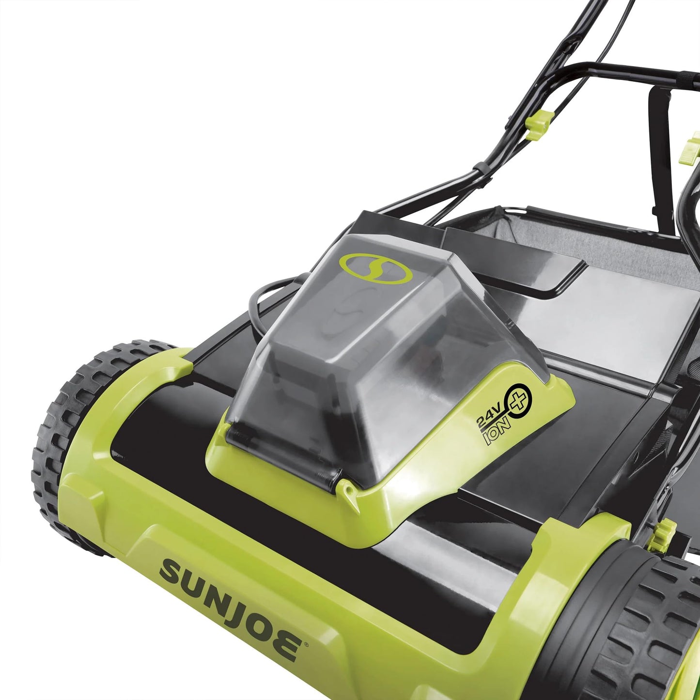 Sun Joe Cordless Electric Push Lawn Mower with 11.9-Gal Bag, 15-Inch Cutting Width, 360W Motor - Heavy-Duty Yard Trimmer for Gardening Care and Maintenance, IONMAX 24V-CRLM15