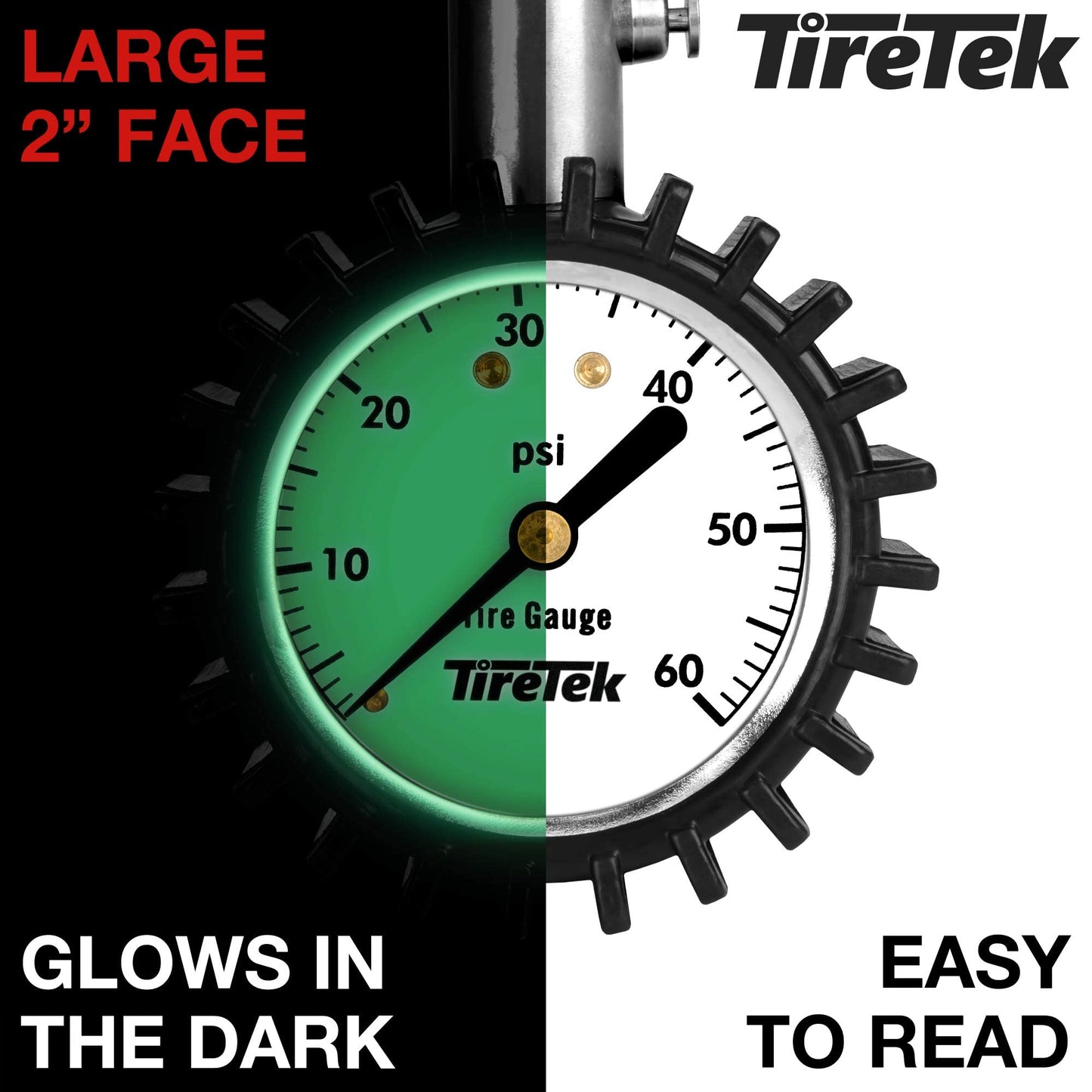 Tire Pressure Gauge for Cars (0-60 PSI, ANSI Certified) Premium Air Pressure Gauge for Tires - Easy to Read Automobile Analog Circular Dial Low PSI Checker Tester