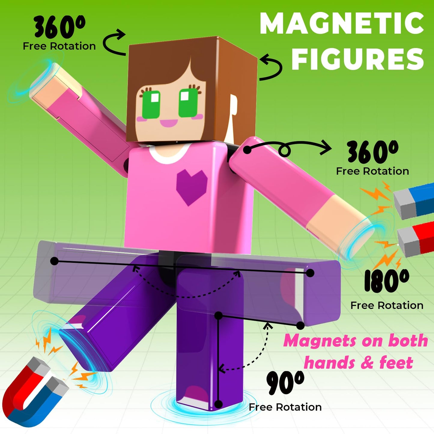 464 Pcs Magnetic Blocks - Magnetic Building Blocks, Magnet Cubes Stacking Toys for Kids Age 4-8, 8-12, Birthday Gift for 3 4 5 6 7 8 9 Year Old Boys Girls (Patent Pending)