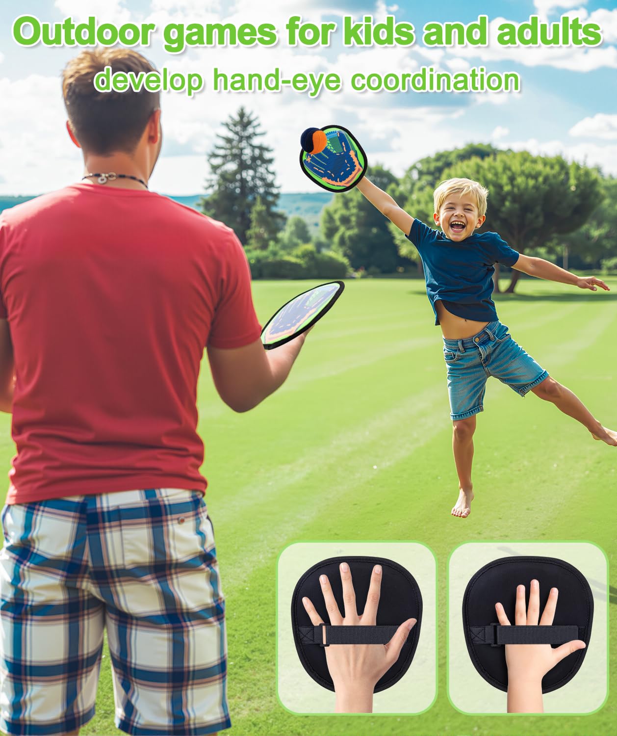 Qrooper Toss and Catch Ball Game Kids Toys for 3 4 5 6 7 8 Year Old Boys Girl Birthday Gift, Outdoor Games Yard Play Beach Pool Toys for Kids Age 4-8 8-12 Toddler Baseball Glove