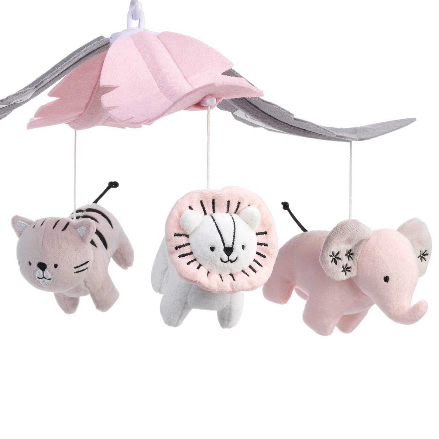 Lambs & Ivy Happy Jungle Musical Baby Crib Mobile Safari Animals Soother Toy