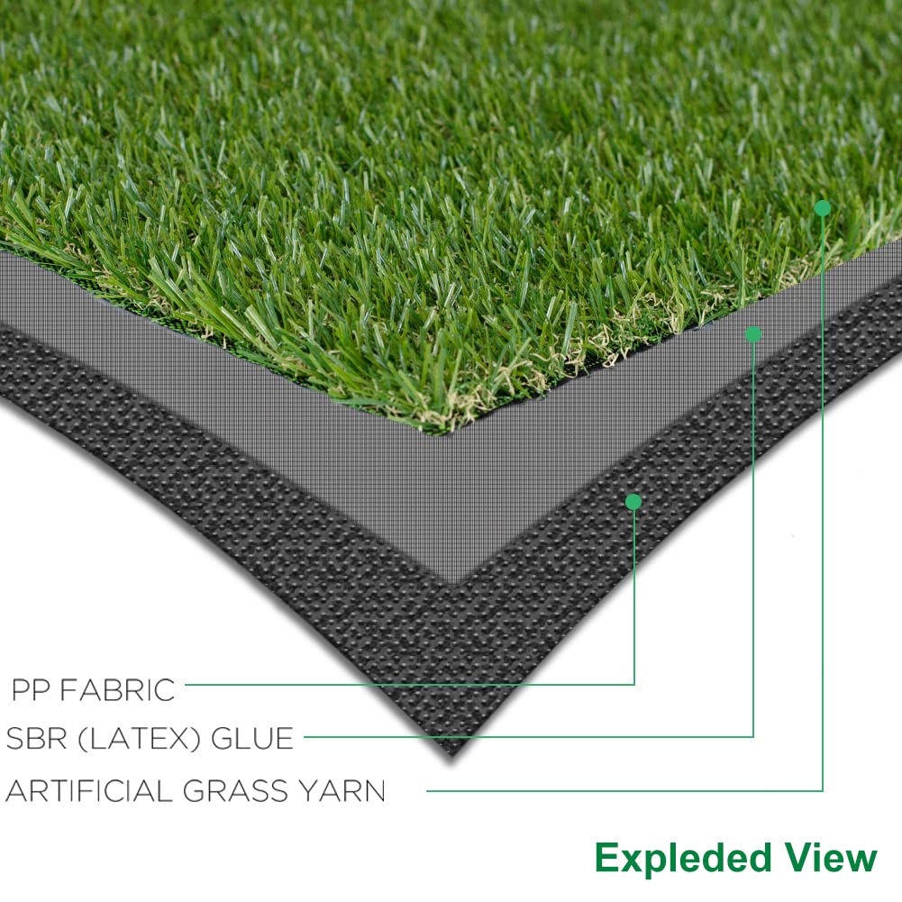 SUWUYUE Artificial Grass Outdoor Turf, 6 x 10 FT 0.8" Thick Fake Grass Rug Realistic Synthetic Grass Carprt Decor Soft Astroturf Mat for Patio Backyard Garden Balcony