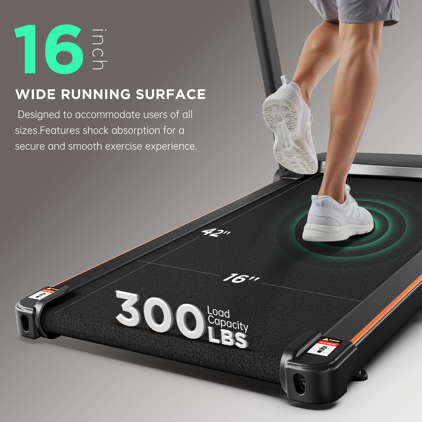 YUEJIQI Treadmill with 0-15% Auto Incline, 3.5HP Quiet Brushless Foldable Treadmills for Home, Small Space Portable Running Walking Machine, 300 Lbs Capacity with Bluetooth APP & Pulse Monitor