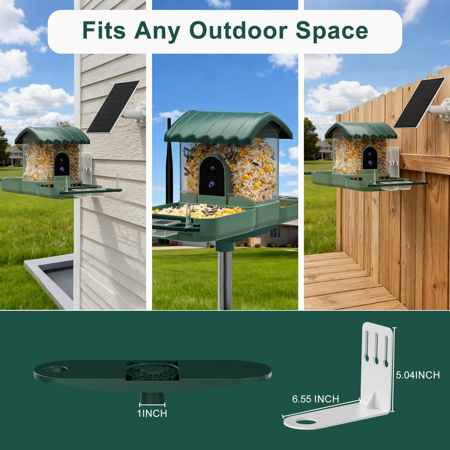 Dual-Lens Smart Bird Feeder with Camera & Bird Bath 2-in-1 Combo, 2K HD Video Real-Time View & Motion Playback, Waterproof, Solar Powered, AI Recognition, Auto Capture, Ideal Gift & Backyard Decor