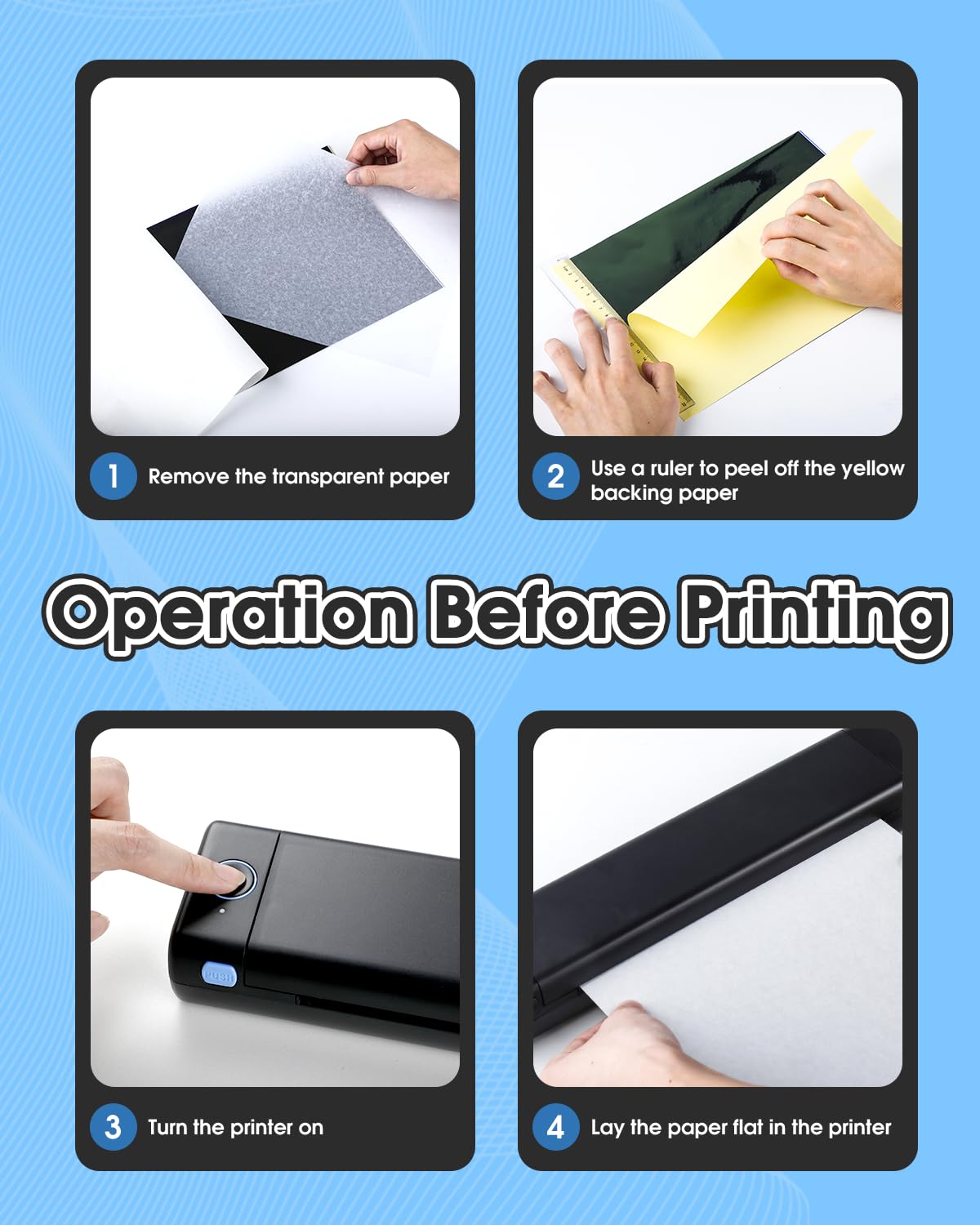 Phomemo Tattoo Stencil Printer, M08F Wireless Thermal Tattoo Printer with 10pcs Transfer Paper, Compatible with Phone/Tablet/PC, Tattoo Supplies for Tattoo Artists & Beginners, Black & Blue ﻿
