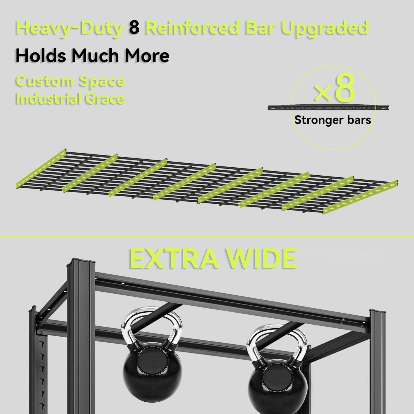 SYLOUGH Extra Large/Big 55.12"W Father&I Industrial 6-Heavy-Dudy-Shelf-Rack Utility Tall Garage/Warehouse Shelving Metal/Steel Storage Shelves Unit/System Adjustable for Bin/Shed, 84"*55.12*24", Black