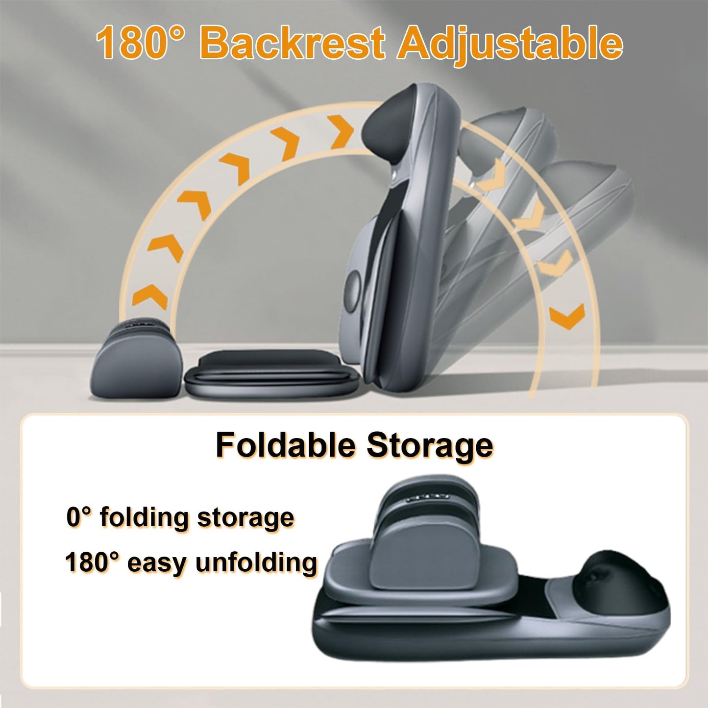 Lvrunben Shiatsu Back Massager with Heat, 3D Kneading Massage Chair Pad, Electric Massage Seat Cushion for Body, Neck,Shoulder, with Movable Multi-Function Leg and Foot Massager, for 62-69 inches