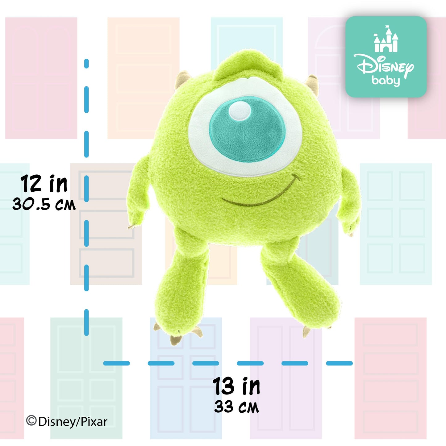 Disney Monsters Inc. Mike Wazowski Cuteeze Plush – Cute Cuddle Plushie Gift for Baby and Toddler Boys and Girls – 12 Inches