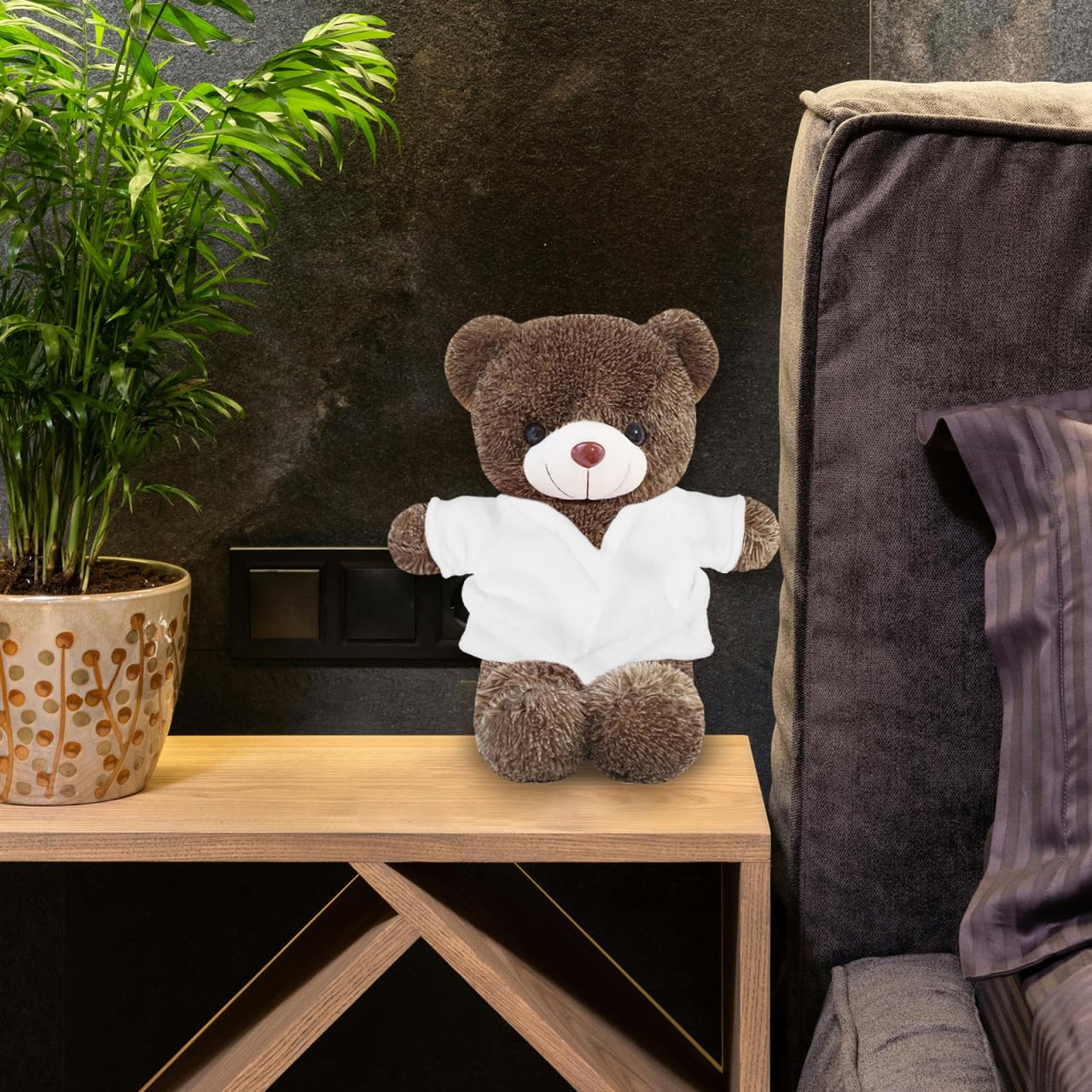 Garneck Mini Bear Bathrobe & Sleepwear Set: Stuffed Animal Clothing - Mini Plush Cotton Robe for Build a Lovely Doll Outfits - Dollhouse Dress up Game Costume Accessories Favor