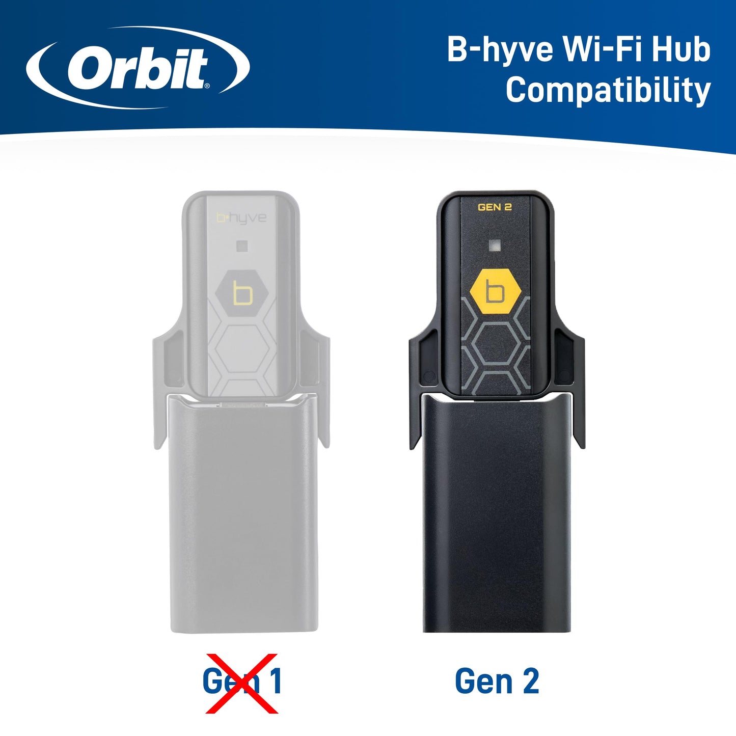 Orbit 21207 B-hyve Gen 2 Smart Hose Watering Timer, 4-Pack with Wi-Fi Hub and Hose Y Splitter
