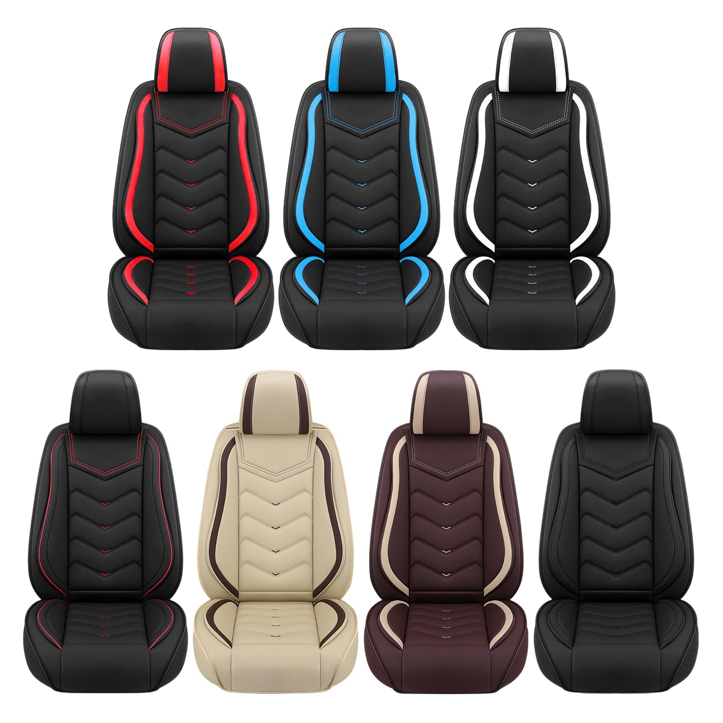 ACDY Car Seat Covers Fit for Honda 2000-2026, Stylish Sport Seat Covers, Waterproof Wear-Resistant Premium Nappa Leather Car Seat Covers.(2 Pcs Front/Coffee Color)