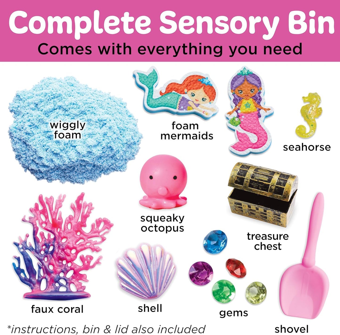 Creativity for Kids Sensory Bin: Mermaid - Mermaid Toys and Sensory Bins for Toddlers, Sensory Box and Bin Filler, Toddler Activities and Gifts for Girls (Ages 3+)
