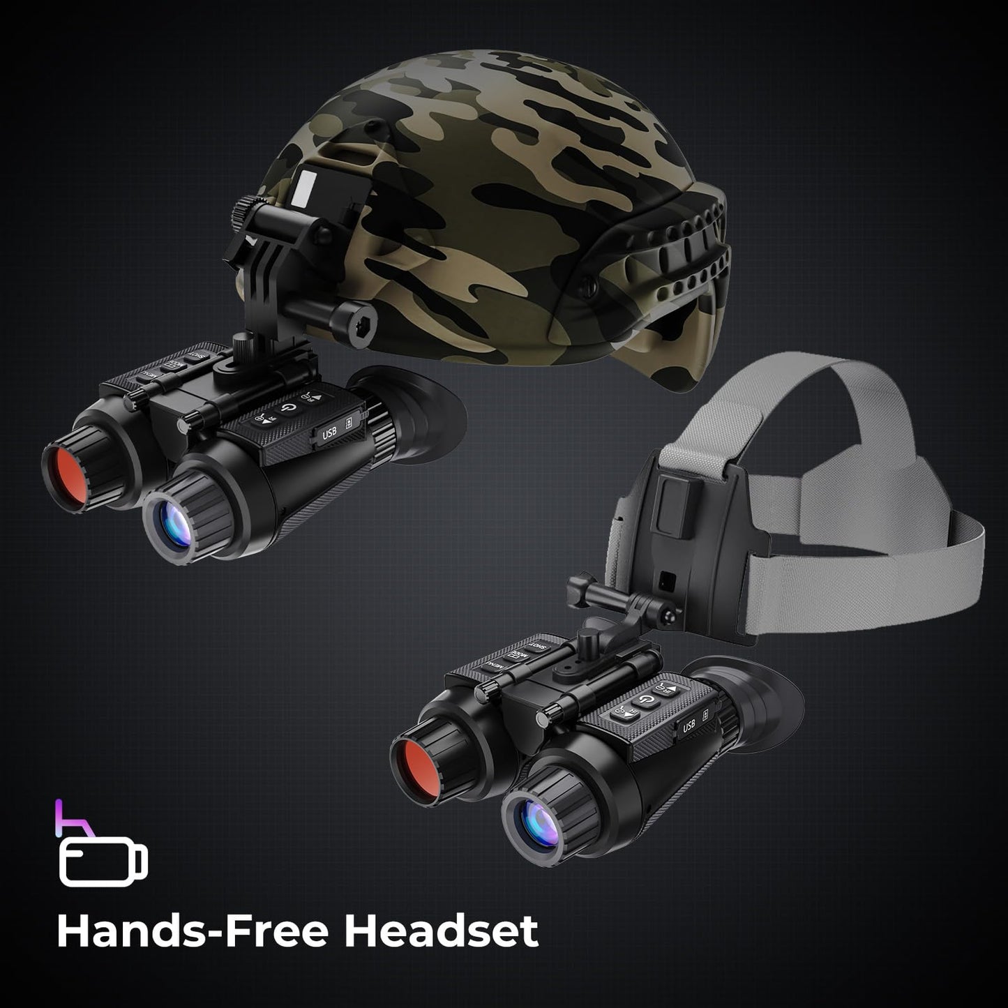 GOYOJO 4K Head-Mounted Night Vision Goggles & Binoculars for Adults – Infrared NVG with Manual Focus & 8X Digital Zoom for Hunting, Camping, and Outdoor Surveillance
