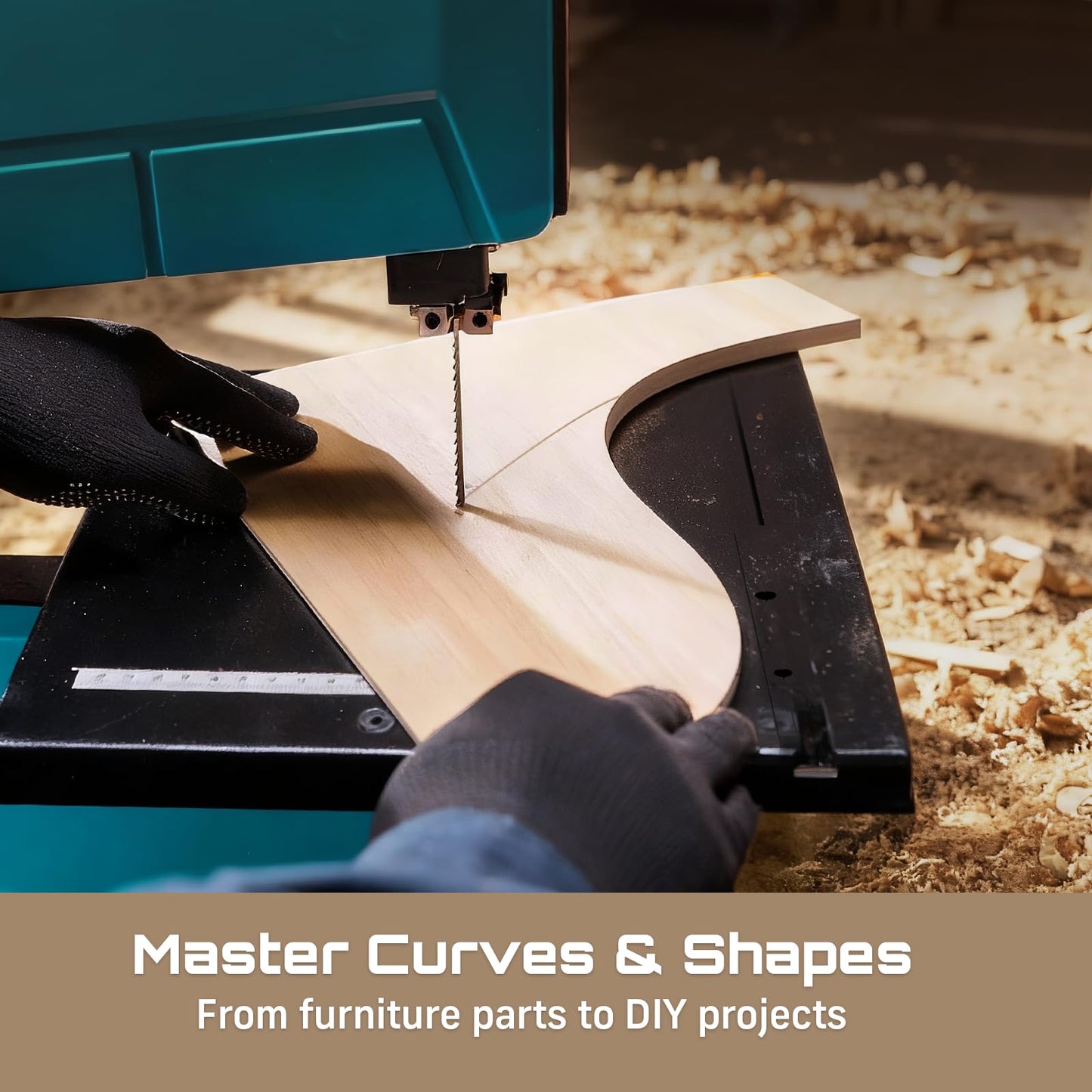 SEESII Benchtop Band Saw for Woodworking: 3A-120V Bandsaw with 8" Cutting Width, Max 3-1/8" Cutting Height, Band Saws with 0-45° Tilting Worktable&Miter Gauge&Double-Sided Fence for Detailed Woodwork