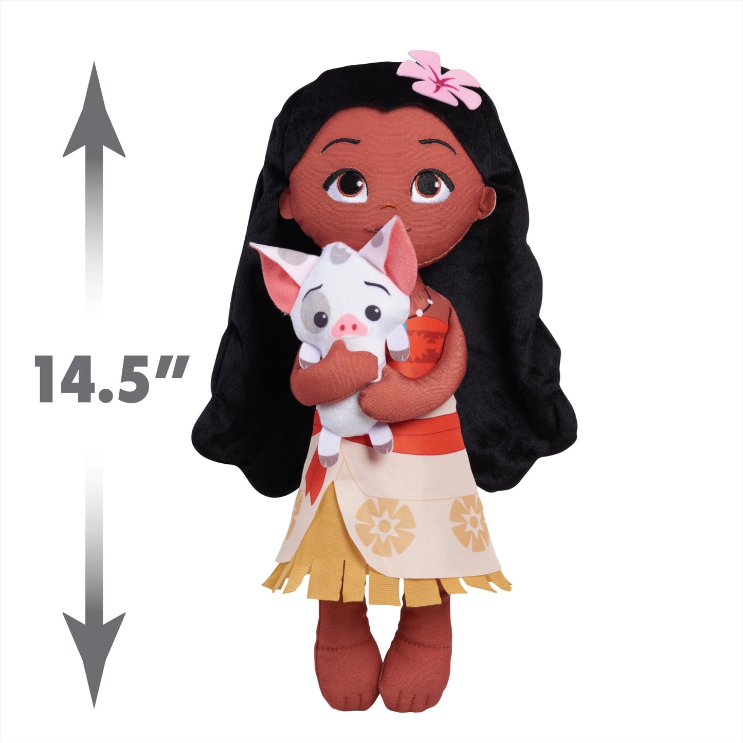 Disney Princess Lil' Friends Plushie Moana & Pua 14-inch Plushie Doll, Kids Toys for Ages 3 Up by Just Play