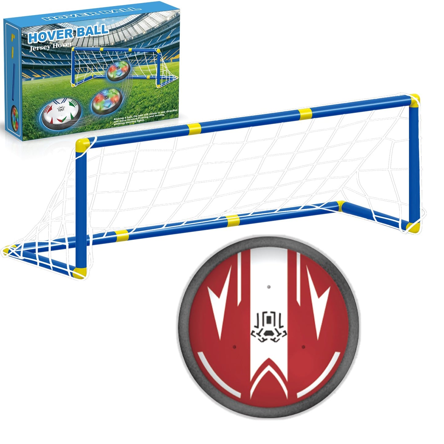 iuuoi Hover Soccer Ball Set, Playing Football Indoor Outdoor Game, Rechargeable Air Power Floating Soccer Boys Toys, Birthday Gifts for Kids Age 3 4 5 6 7 8-12 Year Old