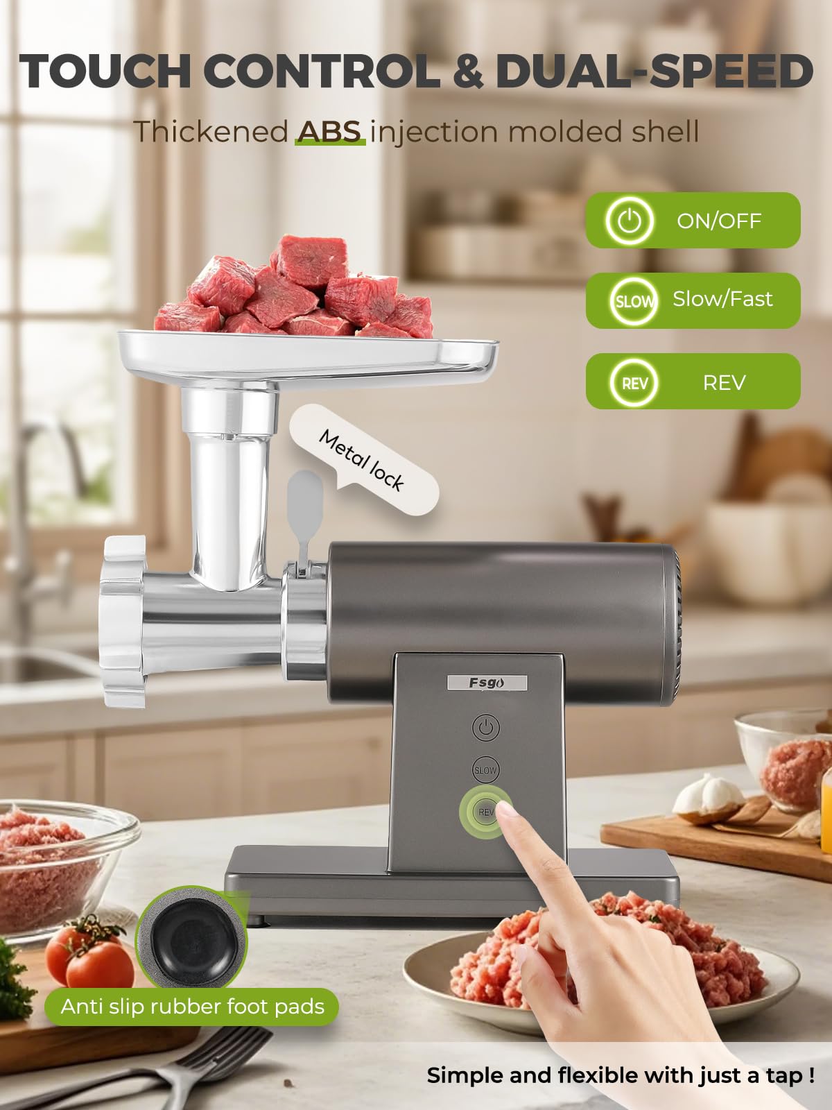 Flyseago Electric Meat Grinder 3200W Multifunctional Meat Grinders Chopper Machine with Cutting Blade 3 Grinding Plates 3 Sausage Stuffers Kubbe Kit Juicer Cheese Grater Veggie Shredder Slicer