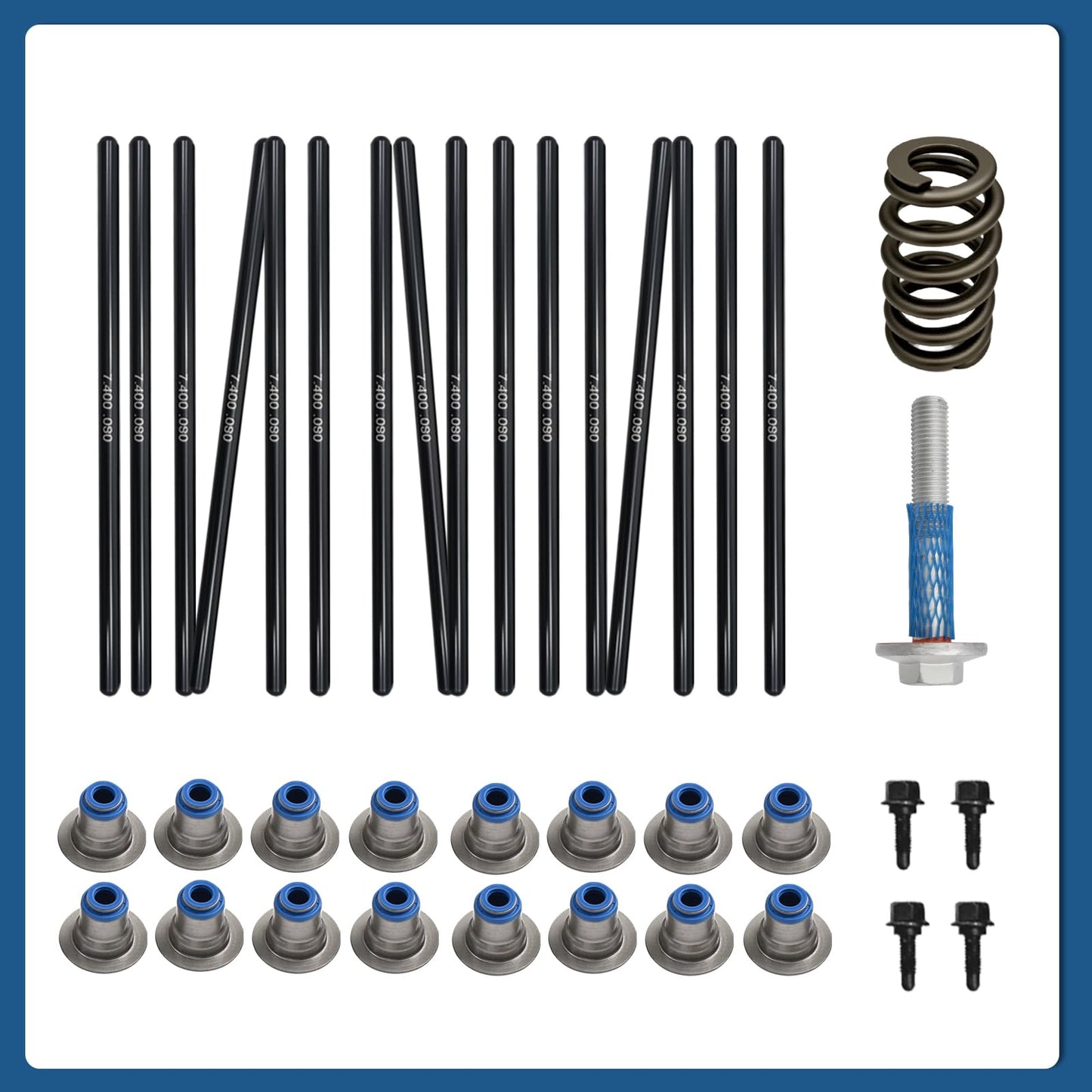 BTSCAR Sloppy Stage 2 Camshaft Kit Fit for Chevrolet GMC 1997-2013 4.8L 5.3L 5.7L 6.0L LS1, LS2, LS6, LQ4, LQ9, LM7 LS Cam Kit Gen Ⅲ/Ⅳ, Includes Head Gasket, Lifters, Gasket, Springs, Pushrods