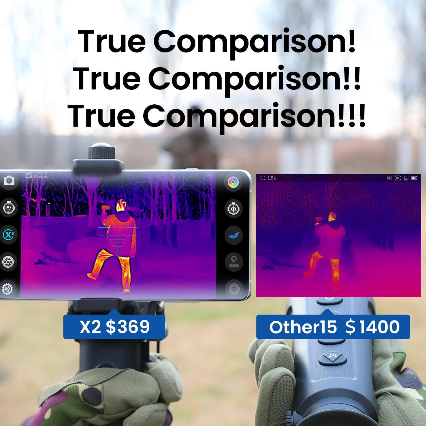 Thermal Camera for Android, X2 Thermal Night Vision Monocular, See 950 Yards, 50Hz, 15× Digital Zoom