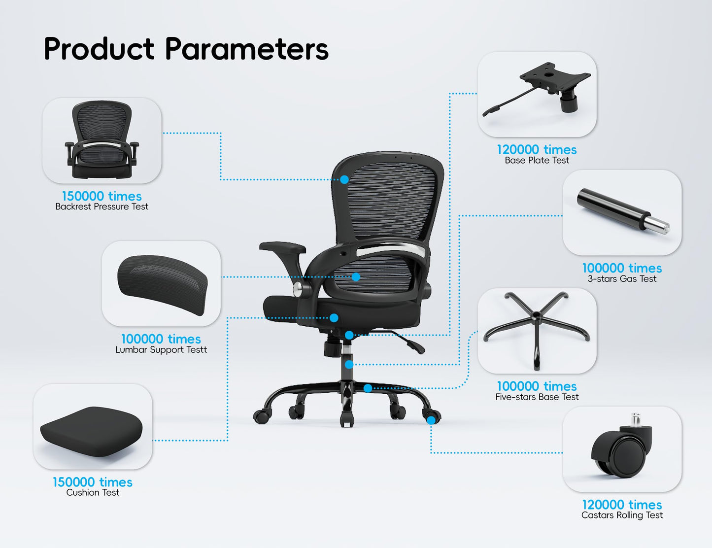 TRALT Office Chair - Ergonomic Office Chair with Back Support, Home Office Desk Chairs, 330lbs Wide Seat Big and Tall Office Chairs, Comfy Desk Chair for Work, Study, Office, Gaming (Black)
