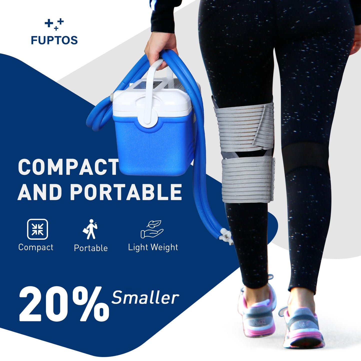 Fuptos Cold Therapy Machine - Quiet Cryotherapy Device for Knee & Shoulder Surgeries - Effective Pain Relief & Recovery - Auto Timer, Compact